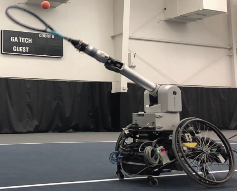 Athletic Mobile Manipulator System for Robotic Wheelchair Tennis